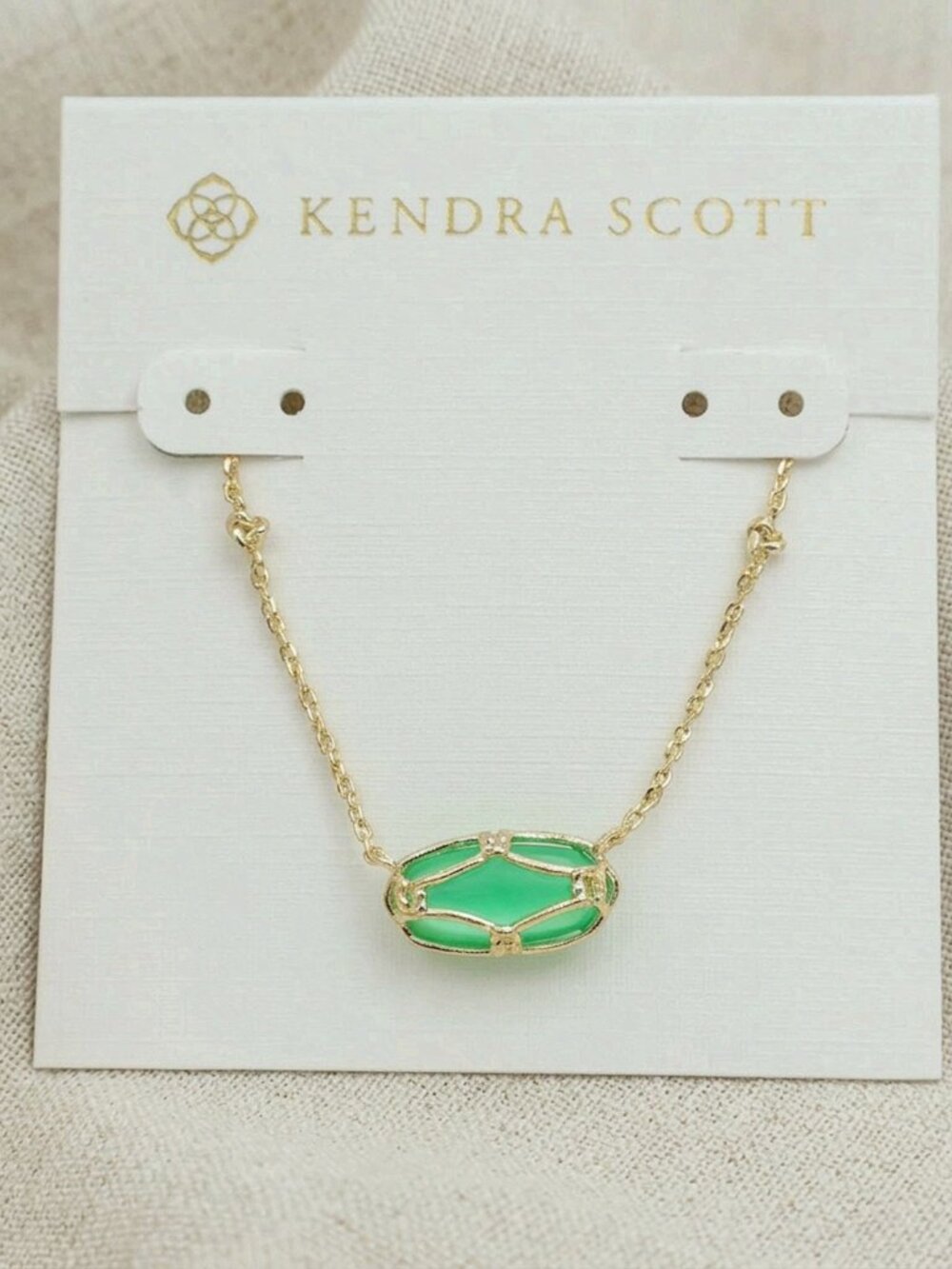 Elisa Lattice Frame Gold Short Necklace by Kendra Scott